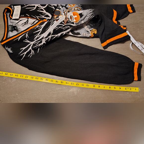 Disney Mickey & Friends Halloween Cardigan Sweater Pumpkin Button Black/Orange M - Picture 7 of 14